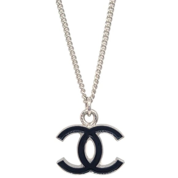 Chanel CC Chain Necklace Silver Black 05V 176653 - Picture 3 of 4